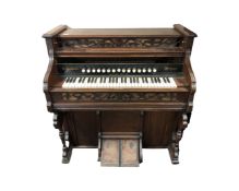 A 19th century mahogany cased American organ by Hamilton.