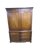 A Bevan Funnel mahogany Victorian style linen press fitted with six drawers,