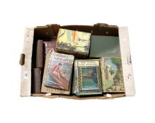 A box of vintage hard backed books,
