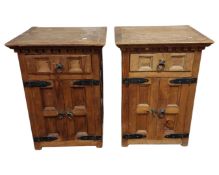 A pair of traditional style bedside cabinets fitted a drawer