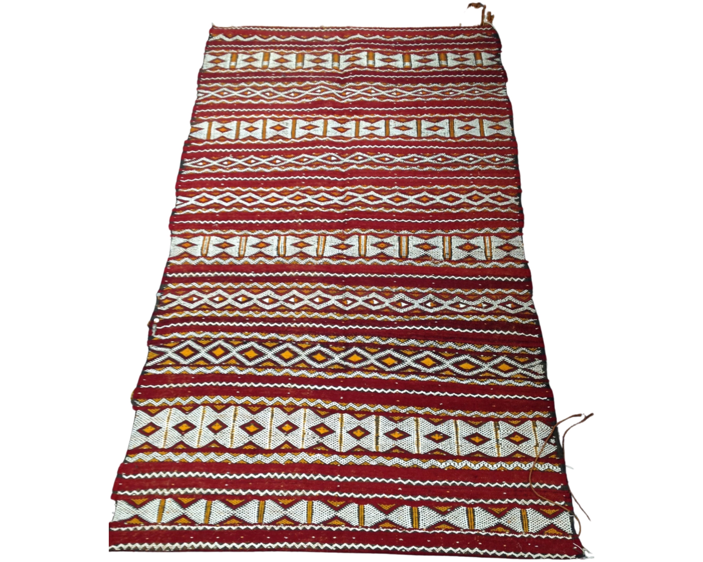 An eastern fringed kilim, 92cm by 160cm.