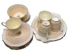 A tray of part tea china by Paragon.
