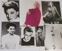 Photos of Judy Garland, Marilyn Monroe, Natalie Wood, Jayne Mansfield and James Dean.