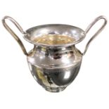 A Sterling silver twin handled miniature cup, 56.4g, height 7.5 cm.