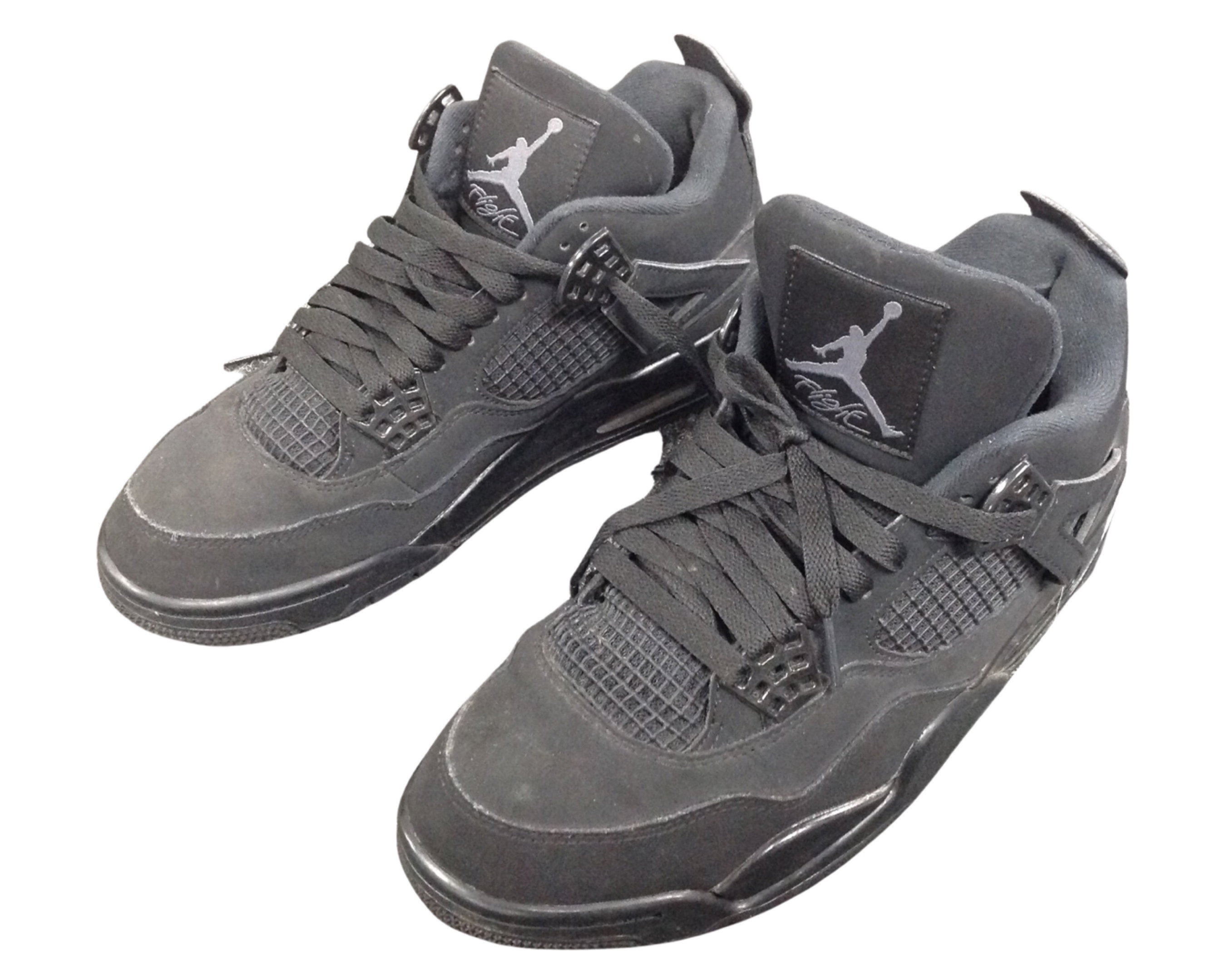 A pair of black Nike Air Flight sneakers.