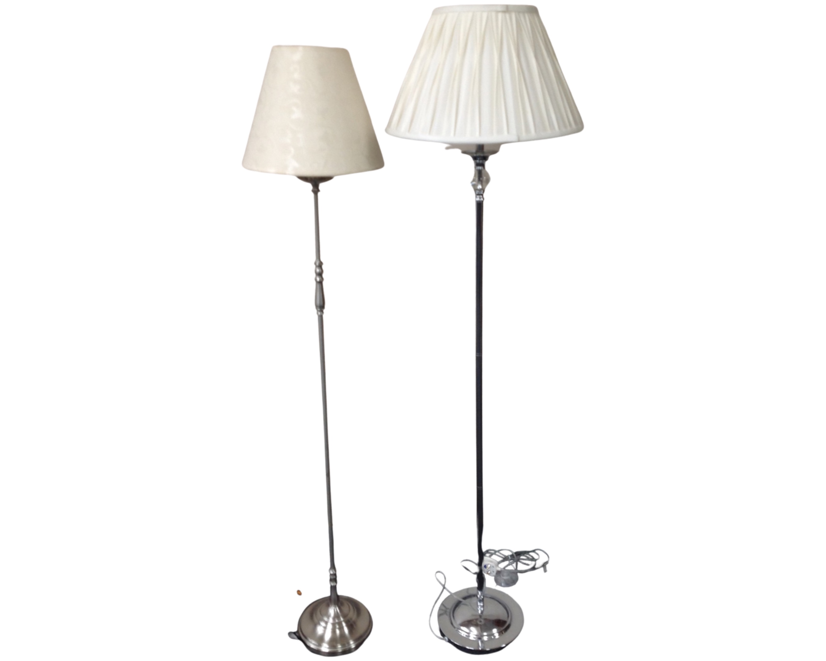 Four pottery table lamps with shade together with two standard lamps. - Image 2 of 2