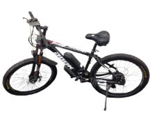 A Dook electric bike with front suspension.