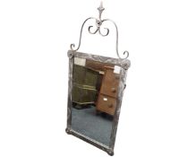 A Barker and Stonehouse polished steel dressing table with easel mirror