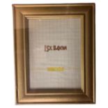 One crate containing twenty Xenos gilt finish MDF 15 cm x 20 cm photo frames,