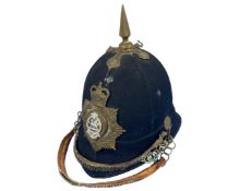 A vintage police helmet.