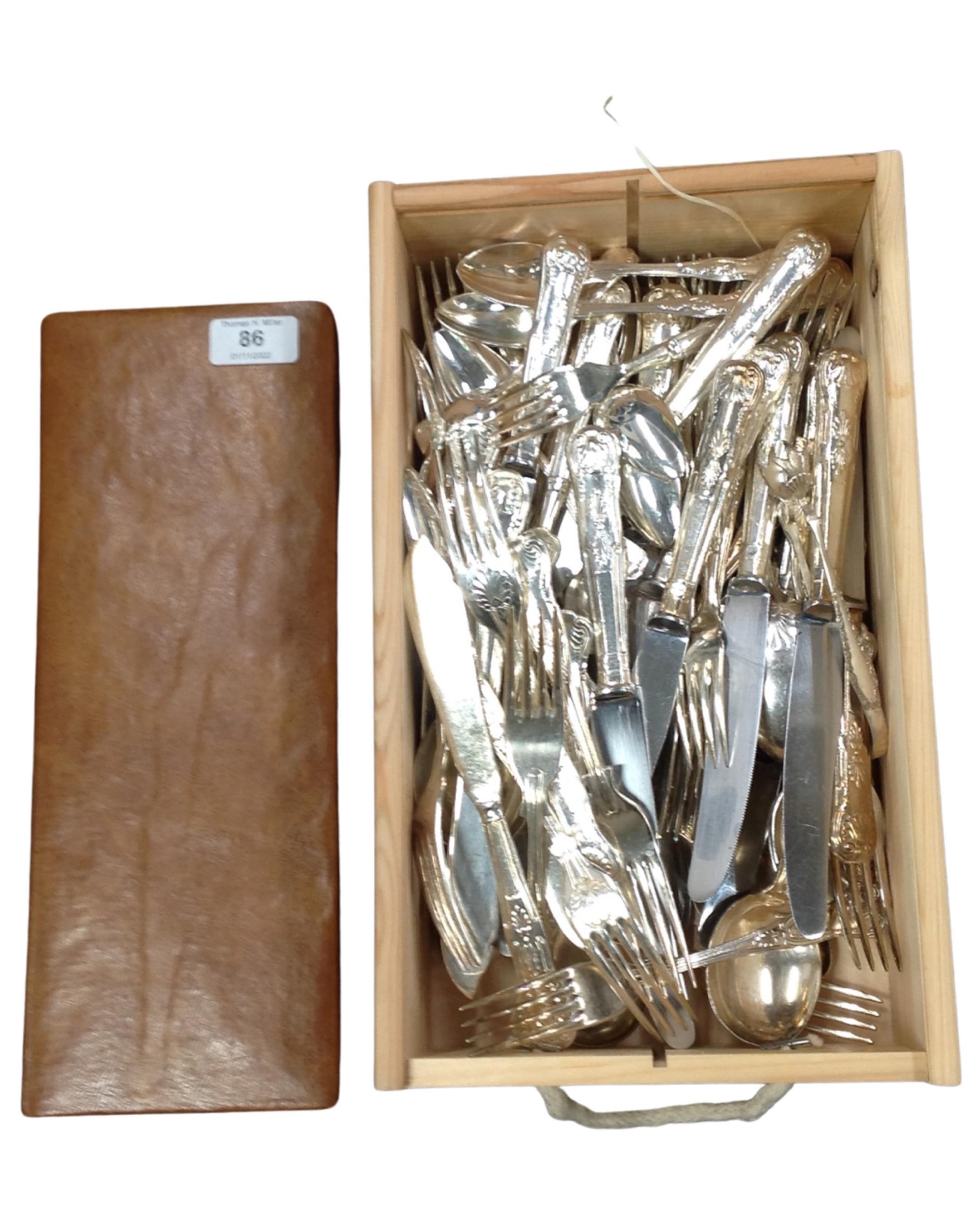Eighty-two pieces of silver plated Kings pattern cutlery,
