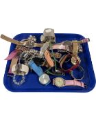 A collection of lady's and gent's wristwatches and costume jewellery.
