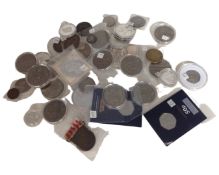 A collection of coins to include Jubilee crowns, commemorative 50 pence coins,