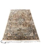 A Kashmir silk rug, India, 128cm by 195cm.