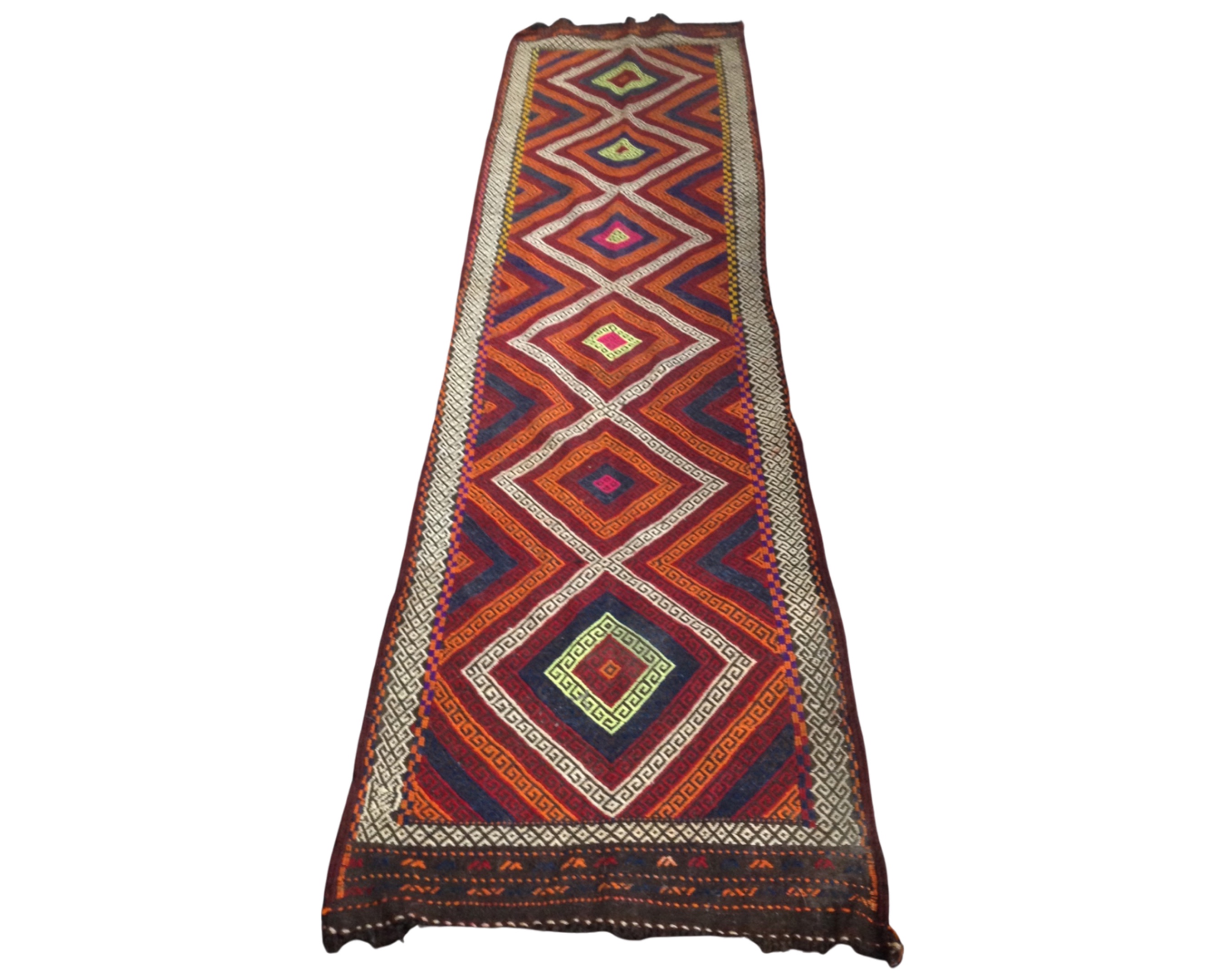 A Suzni kilim runner, 72cm by 270cm.