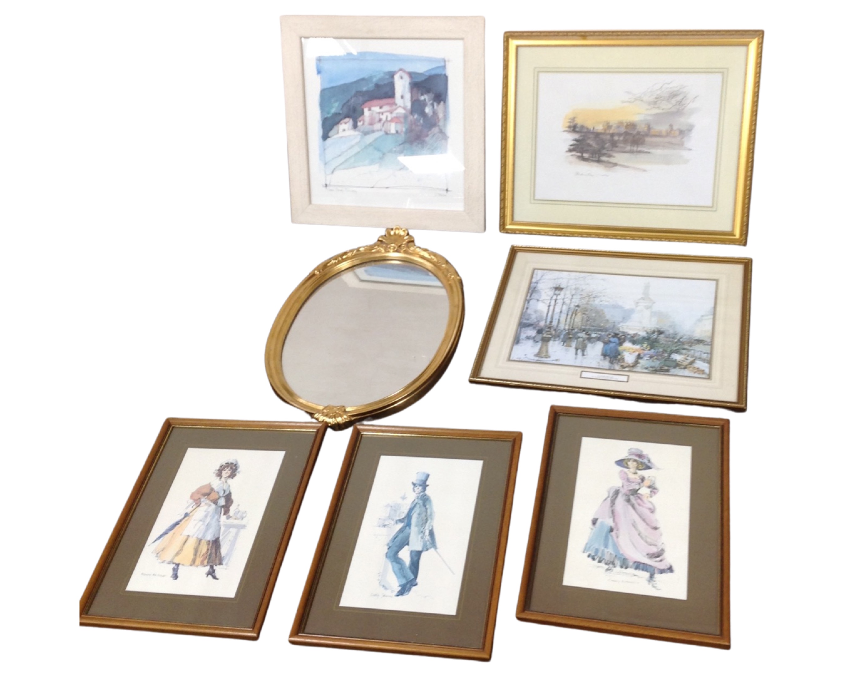 Three gilt framed mirrors together with a collection of pictures and prints. - Image 6 of 6