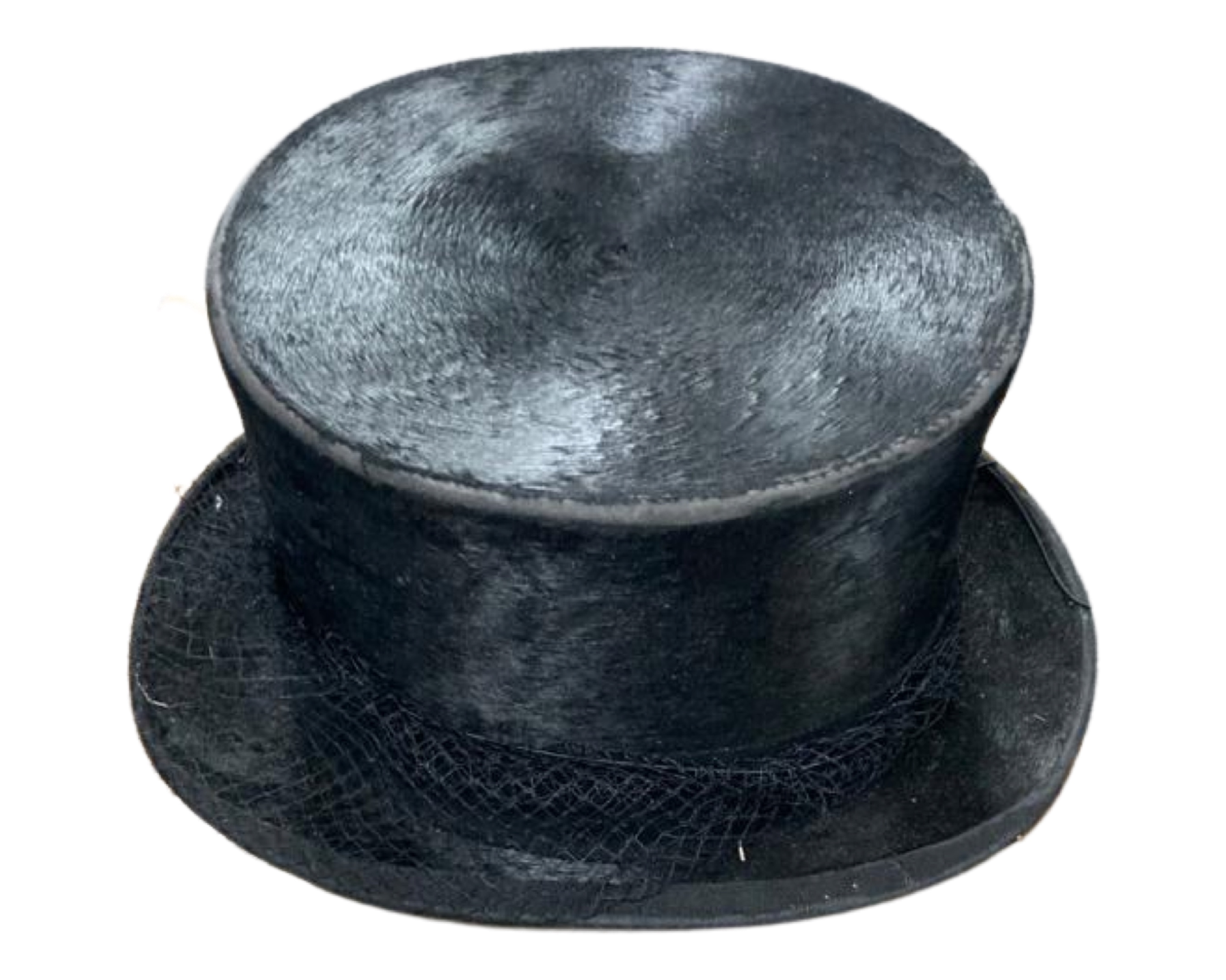 An antique silk top hat by Herbert Johnson of New Bond Street, London.