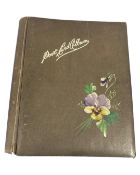 An antique postcard album, military images, First World War era etc.