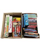 Two boxes of board games, books,