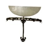 A gilt metal marble topped wall bracket,