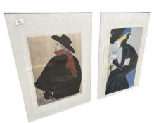 Two Continental colour prints after Toulouse-Lautrec, each 35cm by 49cm.