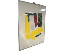 A Continental limited edition signed poster depicting abstract shapes, 42cm by 62cm.