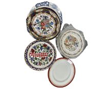 A quantity of dinner plates and collectors plates including Aynsley etc.