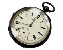 A silver fusee pocket watch by J G Graves,