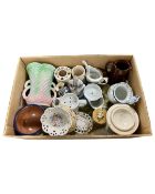 A box containing 20th century English pottery including vases, kitchen jars etc.