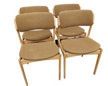 A set of four Scandinavian oak framed chairs.
