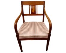 An inlaid mahogany carver armchair.