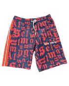 Palm Angel swim shorts, navy & red, size L.