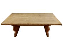 An oak refectory dining table.