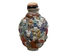 A 19th century Chinese 'Immortals' scent bottle, height 8cm.