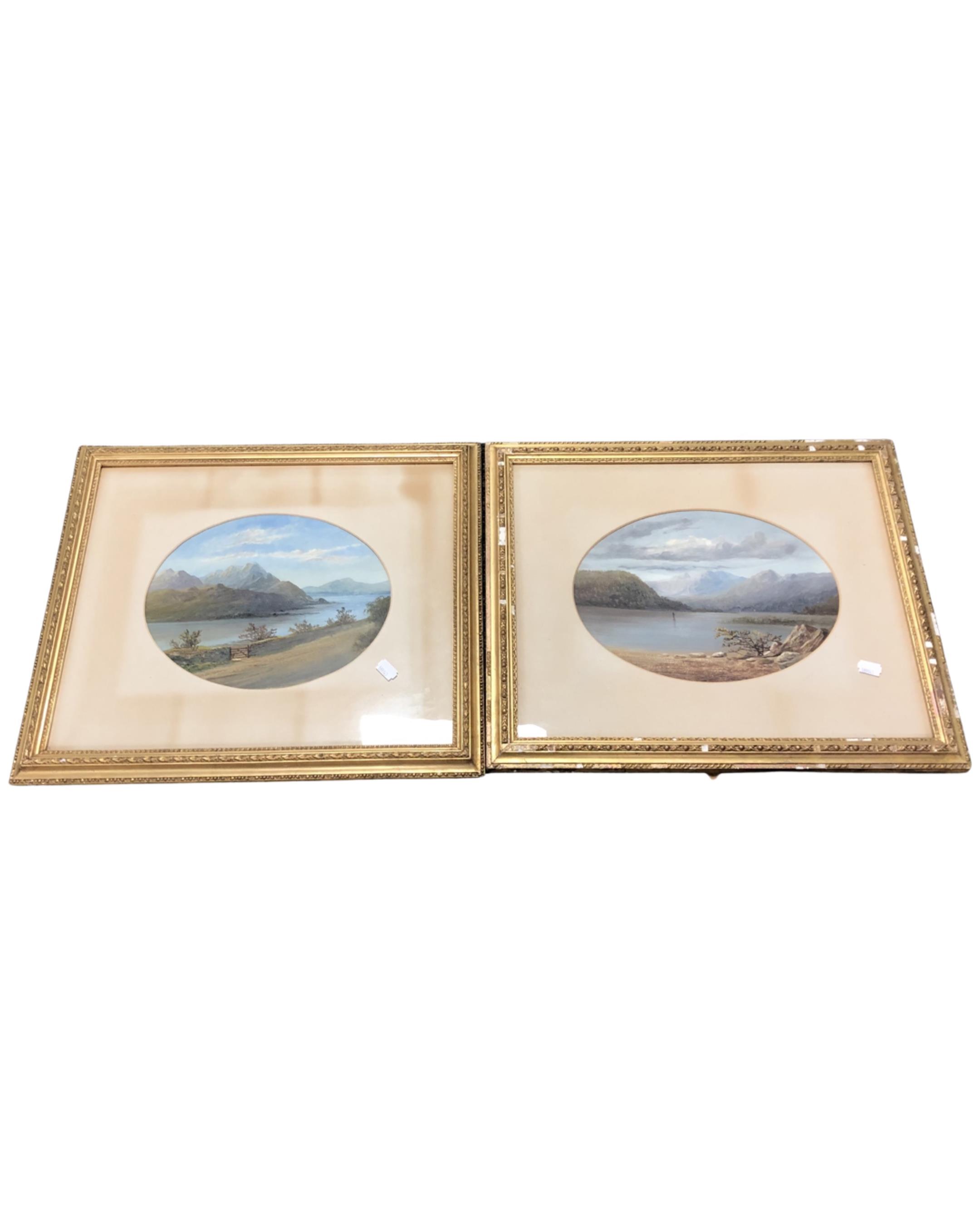 19th century British school : A pair of Highland loch scenes, oil on board,