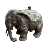 A 19th century bronze and cloisonne figure of an elephant,