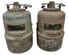 A pair of 19th century railway lamps.