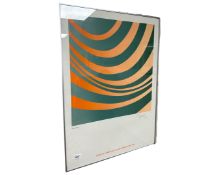 A Continental limited edition signed poster depicting an orange wave, 50cm by 70cm.