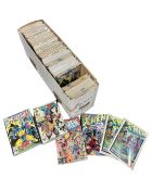 A box containing a large of quantity of Marvel comics including X-Men,