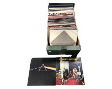 A box of vinyl LP's including Pink Floyd, Credence Clearwater Revival and Faust.