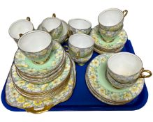 A collection of approximately 39 pieces of Royal Stafford floral decorated tea china.