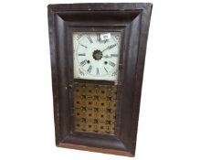 A 19th century American wall clock in painted case