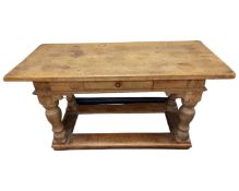 A 19th century oak farmhouse style table fitted with a drawer.