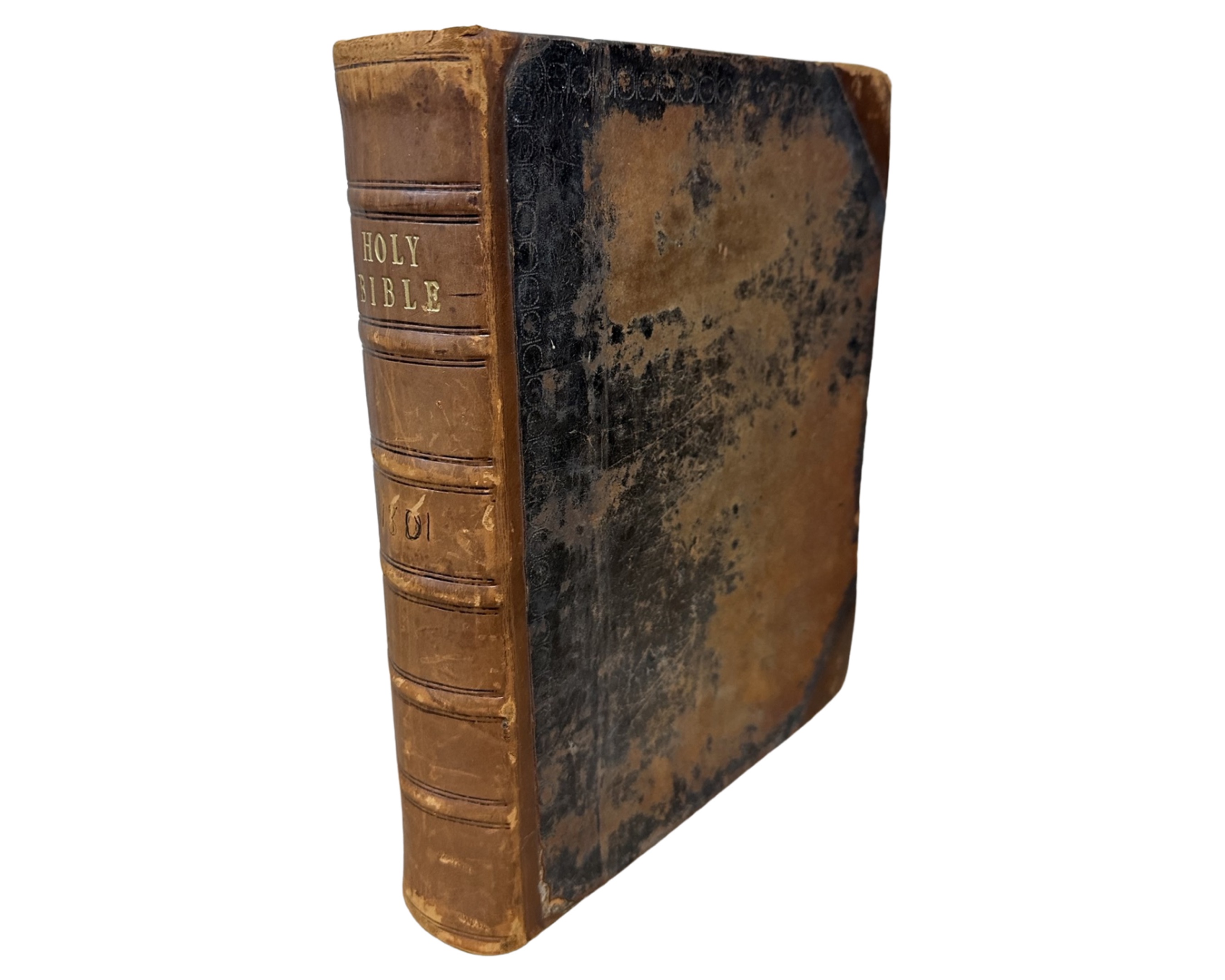 An 18th century leather bound Holy Bible, printed by Alexander Kincaid, Edinburgh 1762,