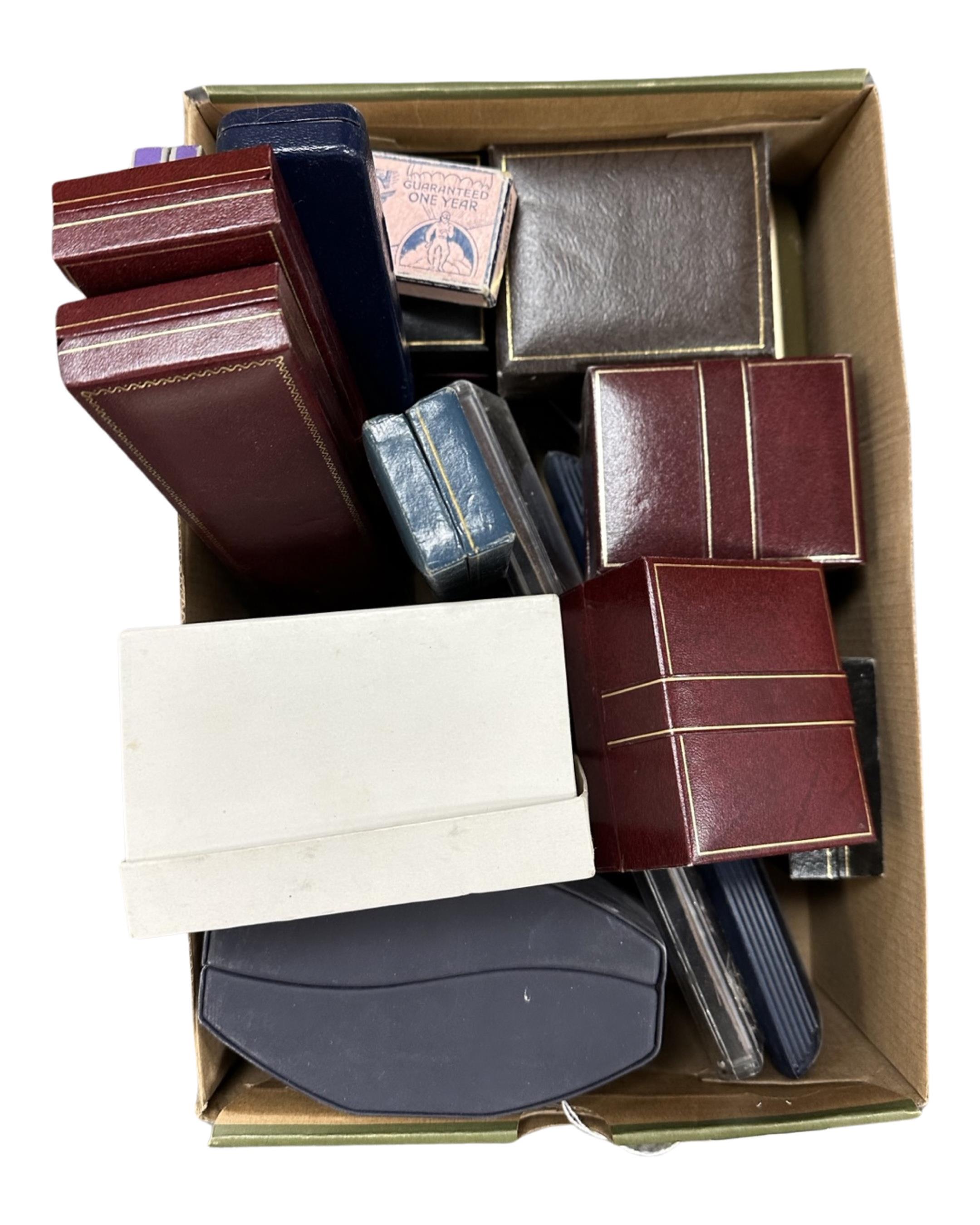 A quantity of wristwatch boxes, some vintage, Longines etc.