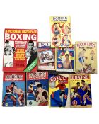 Eight mid century boxing news annuals together with a further volume Pictorial History of Boxing