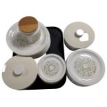 A Hornsea Fleur 32 piece dinner service together with a matching storage jar.