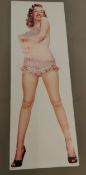 Marilyn Monroe in pink candy striped bikini life-size door panel poster. 62 x21.75 inches (157.