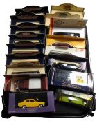 A tray containing 17 boxed die cast vehicles including Matchbox Models of Yesteryear, Days Gone,