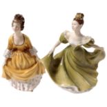 Two Royal Doulton figures, Lynne HN2329 and Coralie HN2307.
